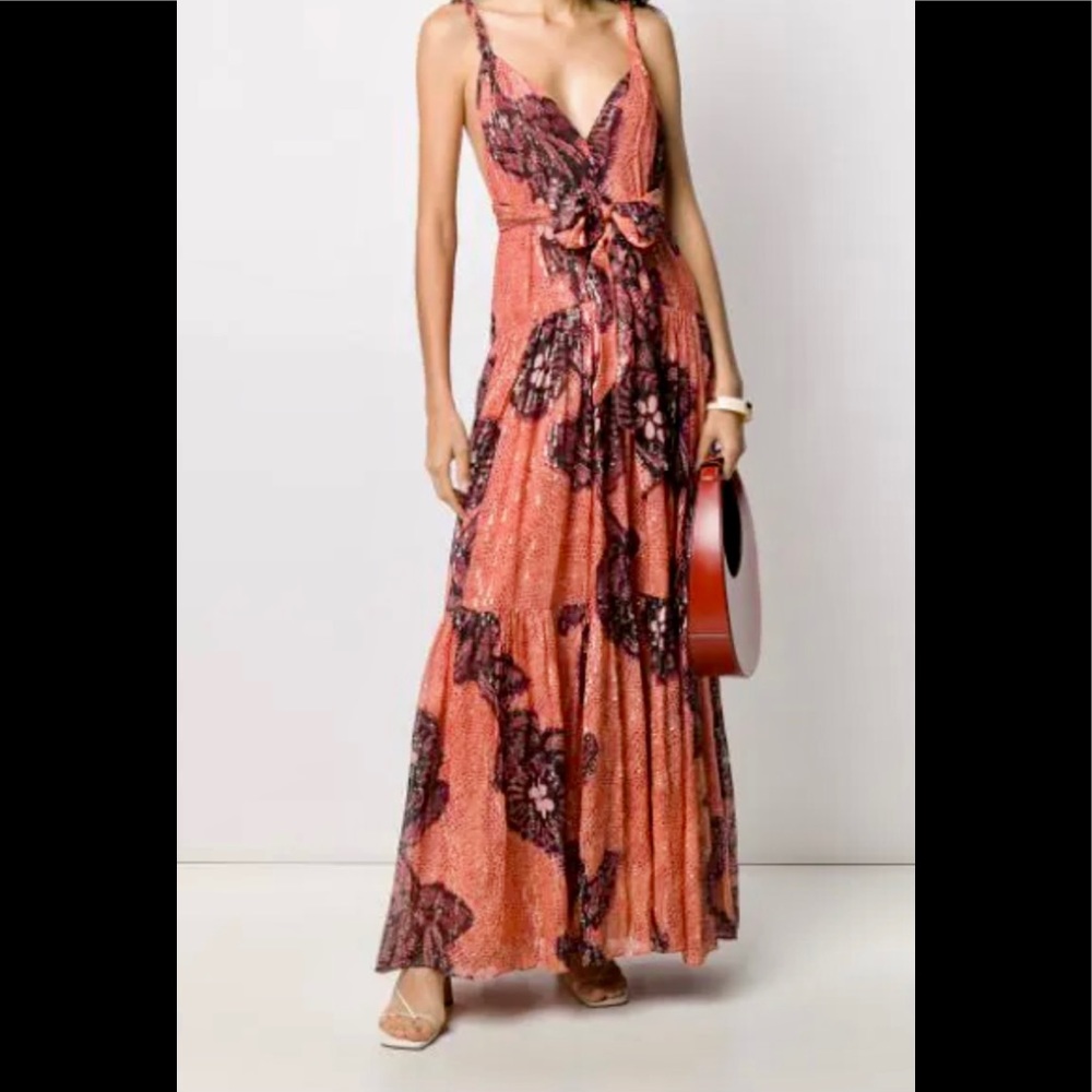 Ulla Johnson Kemala Maxi Silk Metallic dress NWOT!
